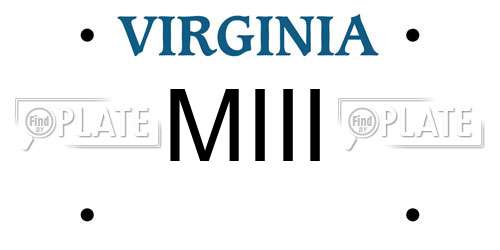MIII Virginia License Plate