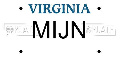 MIJN Virginia License Plate