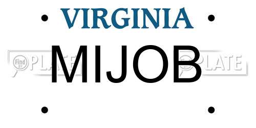 MIJOB Virginia License Plate