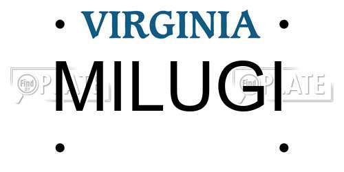 MILUGI Virginia License Plate