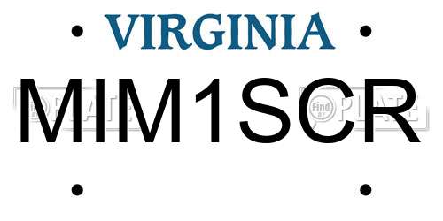 MIM1SCR Virginia License Plate