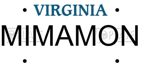 MIMAMON Virginia License Plate