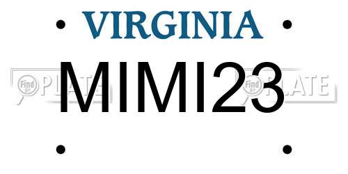 MIMI23 Virginia License Plate