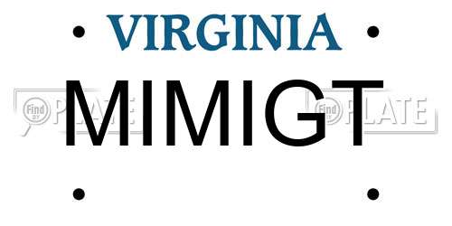 MIMIGT Virginia License Plate