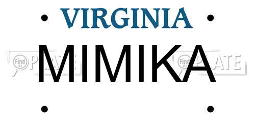 MIMIKA Virginia License Plate