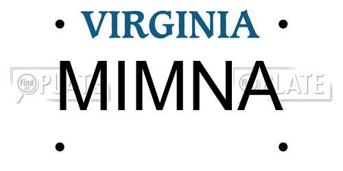 MIMNA Virginia License Plate