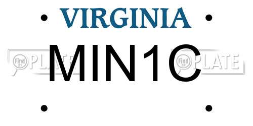MIN1C Virginia License Plate