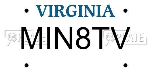 MIN8TV Virginia License Plate