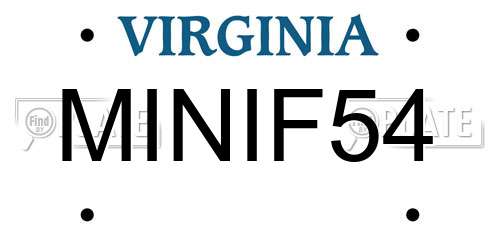 MINIF54 Virginia License Plate