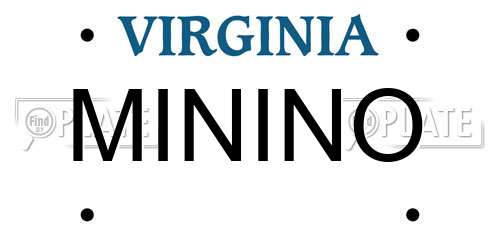 MININO Virginia License Plate