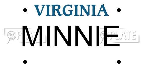 MINNIE Virginia License Plate