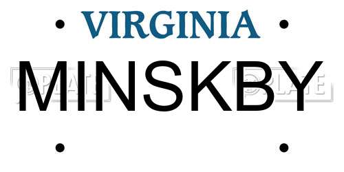 MINSKBY Virginia License Plate