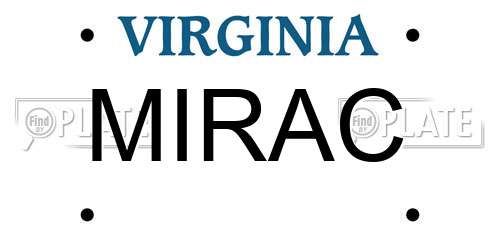 MIRAC Virginia License Plate