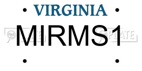 MIRMS1 Virginia License Plate