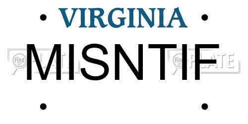 MISNTIF Virginia License Plate