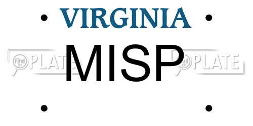 MISP Virginia License Plate