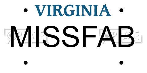 MISSFAB Virginia License Plate