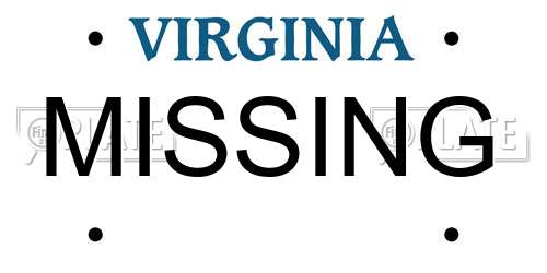 MISSING Virginia License Plate