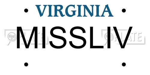 MISSLIV Virginia License Plate