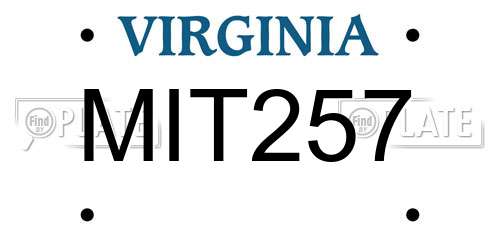 MIT257 Virginia License Plate