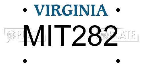 MIT282 Virginia License Plate