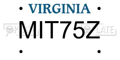 MIT75Z Virginia License Plate