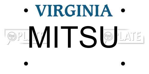 MITSU Virginia License Plate