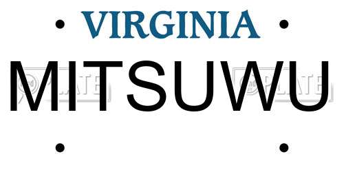 MITSUWU Virginia License Plate