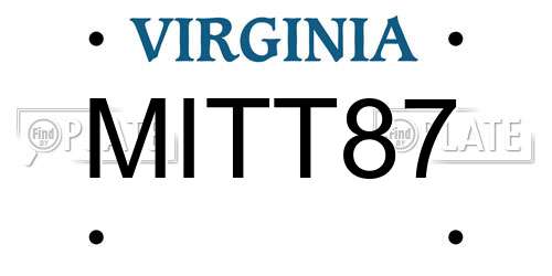 MITT87 Virginia License Plate