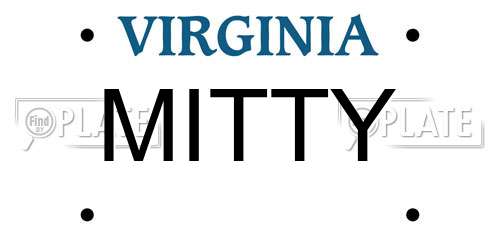 MITTY Virginia License Plate