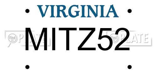 MITZ52 Virginia License Plate