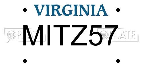 MITZ57 Virginia License Plate
