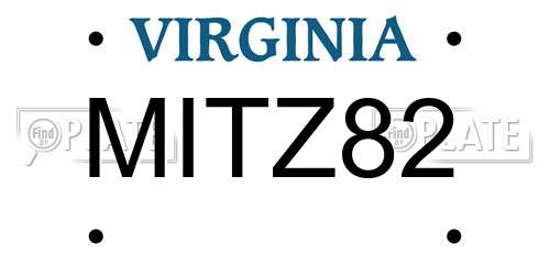 MITZ82 Virginia License Plate