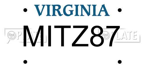 MITZ87 Virginia License Plate