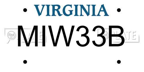 MIW33B Virginia License Plate