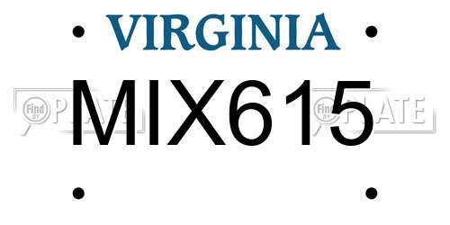 MIX615 Virginia License Plate