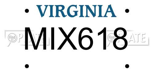 MIX618 Virginia License Plate