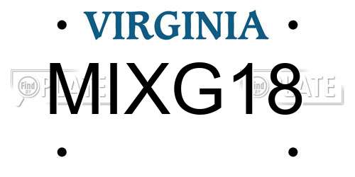 MIXG18 Virginia License Plate