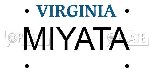 MIYATA Virginia License Plate
