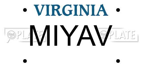 MIYAV Virginia License Plate