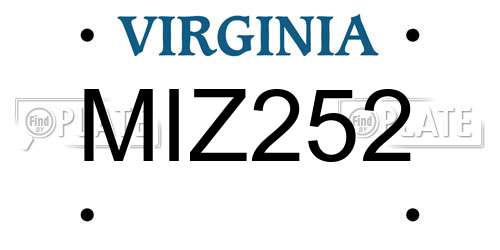 MIZ252 Virginia License Plate
