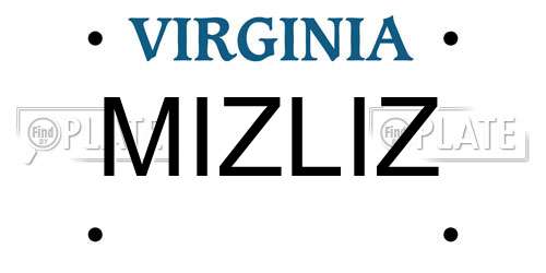MIZLIZ Virginia License Plate