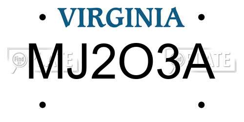 MJ2O3A Virginia License Plate