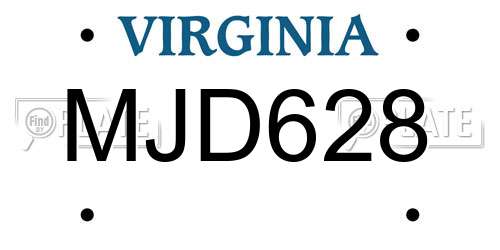 MJD628 Virginia License Plate