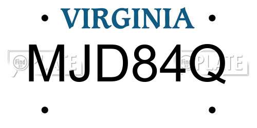 MJD84Q Virginia License Plate