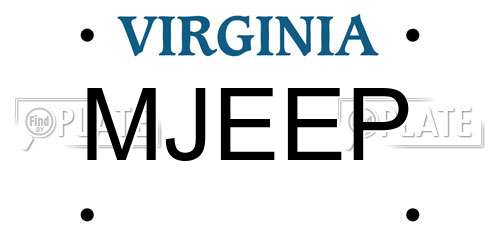 MJEEP Virginia License Plate