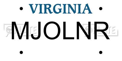 MJOLNR Virginia License Plate