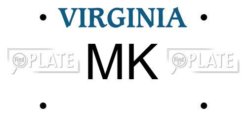 MK Virginia License Plate