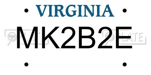 MK2B2E Virginia License Plate