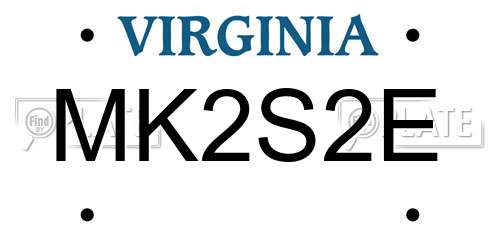 MK2S2E Virginia License Plate
